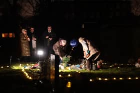 People come together at St. Paul's Church, Royton. To attend a memorial service for still born children, buried in a mass grave at the local cemetery