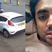 Mridhul Kombara was thrown into the air when a car mounted the pavement and hit him.