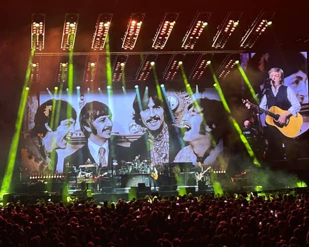 Paul McCartney performs at the Co-op Live in Manchester.