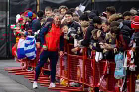 Assistant manager Rene Hake of Manchester United arrives ahead of the Premier League match between Manchester United FC and Brentford FC at Old Trafford on October 19, 2024 in Manchester, England.