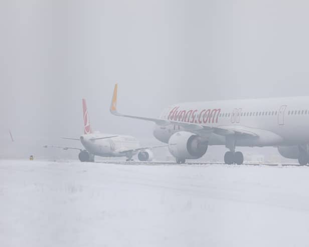 The now open runways at Manchester Airport.
