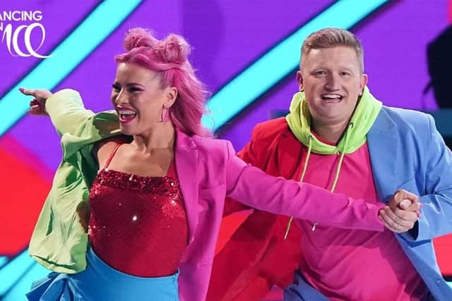 Corrie actor Sam Aston and his skating partner Molly Lanaghan perform for the first time on Dancing on Ice. Credit: ITV