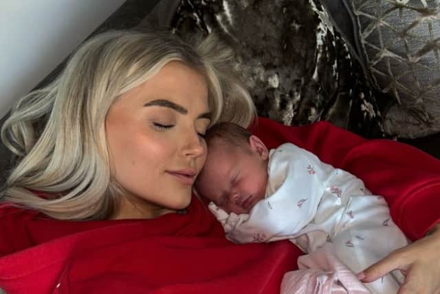 Lucy Fallon shared this adorable picture with her newborn girl.