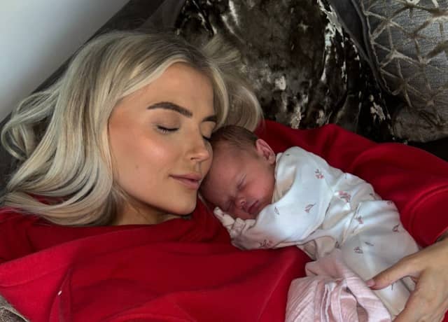 Lucy Fallon shared this adorable picture with her newborn girl.
