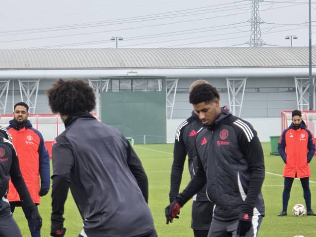Marcus Rashford trained with the Manchester United squad ahead of Rangers
