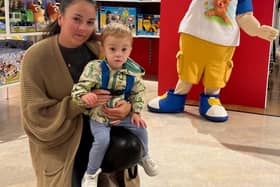 Kayleigh Doyle, 22, with son Astro, two