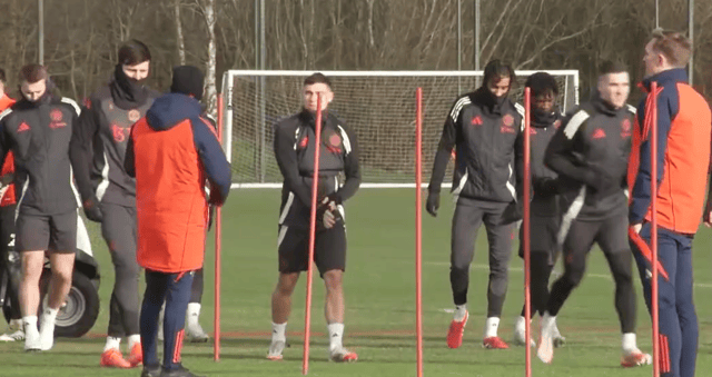 Manchester United trained at Carrington on Wednesday morning