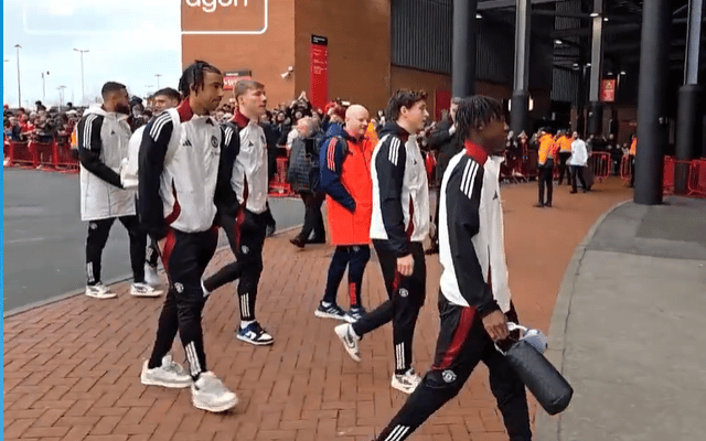 Manchester United players arrived at Old Trafford on Sunday morning