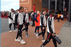 Manchester United players arrived at Old Trafford on Sunday morning
