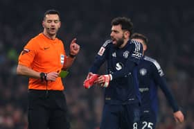 Bruno Fernandes was booked against Arsenal in the previous round