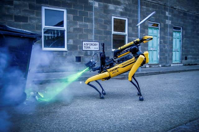 Bomb-defusing robot dog.
