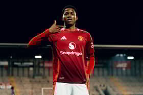 Chido Obi-Martin scored a hat-trick as Manchester United thrashed Chelsea