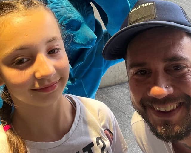 Ben Amos and daughter Dolcie spotted a bizarre animal on the roundabout