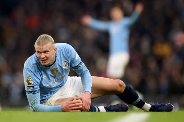 Man City’s Erling Haaland could miss his side’s clash with Liverpool through injury