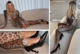Coronation Street star Lucy Fallon has shared some seductive images of herself in a leapord print catsuit. Credit: @lucyfallonx on Instagram