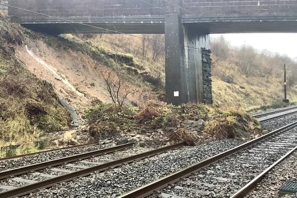 Rail services north of Preston have been suspended today following a landslip on the West Coast Main Line
