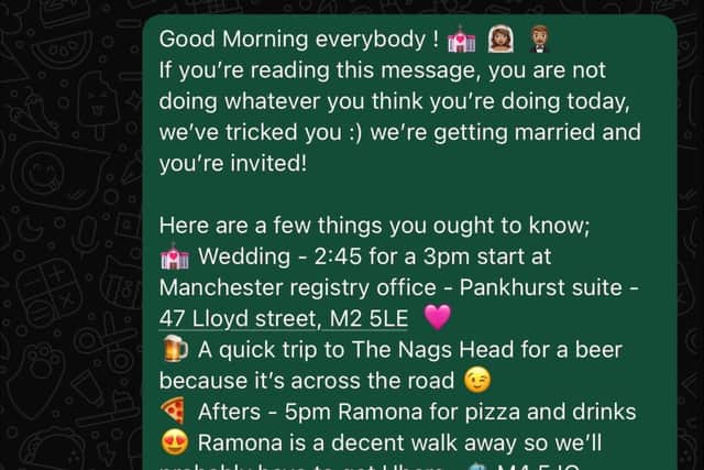 The couple said they wanted a "chill" day which didn't stress out their guests
