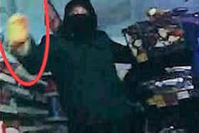 Bornworn footage shows Callum Knox charge at police armed with a crowbar during supermarket robbery in  Sevenoaks, Kent, November 22 2024. 