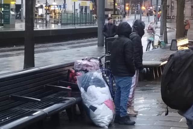 Camp residents, mainly refugees, were handed plastic bags for their belongings as bailiffs ‘knocked on’ tents and instructed those living in the camp to leave.