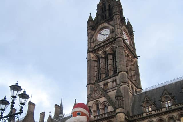 Albert Square was historically the centrepiece of Manchester’s Christmas Markets, faithfully watched over by a giant inflatable Father Christmas attached to the town hall