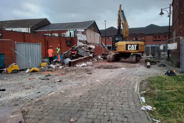The now-demolished Snipe Inn where the new town centre entrance will be