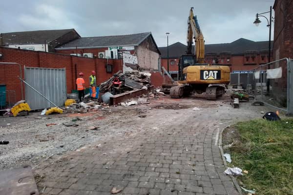 The now-demolished Snipe Inn where the new town centre entrance will be
