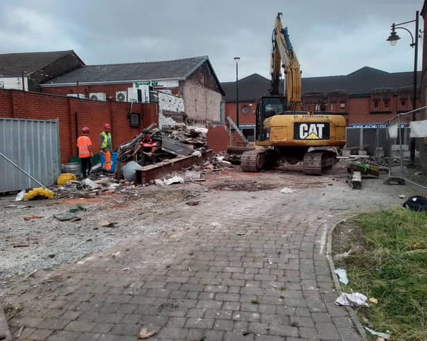 The now-demolished Snipe Inn where the new town centre entrance will be