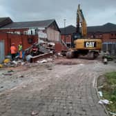 The now-demolished Snipe Inn where the new town centre entrance will be