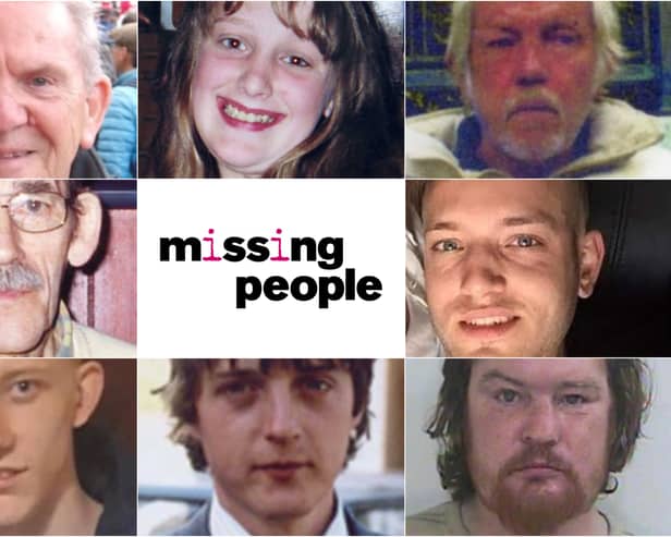 The faces of 59 people who have been missing for more than a year in the North West