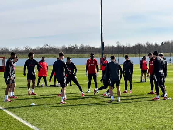 Manchester United train ahead of facing Real Sociedad