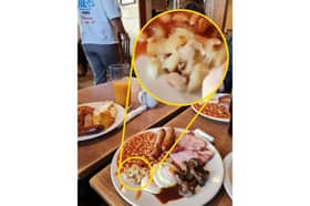 Debbie Wiliamson's jaw dropped when saw her snap of the £7.49 all-you-can-eat breakfast at a Toby Carvery in Stoneycroft, Merseyside, and spotted 14-time Grammy Award winner Taylor Swift’s face smouldering back at her