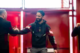 Ruben Amorim arrives at Old Trafford ahead of Manchester United's clash with Arsenal