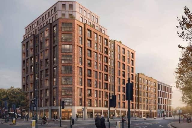 An artist's impression of the new block to replace Riley's Snooker Club