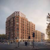 An artist's impression of the new block to replace Riley's Snooker Club
