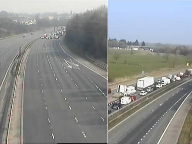 Heavy traffic was building on the M6 and M55 after a crash near Preston