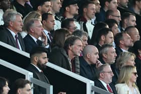 Jim Ratcliffe, minority shareholder of Manchester United and CEO of INEOS, looks on from the stands prior to the Premier League match between Manchester United FC and Arsenal FC at Old Trafford on March 09, 2025 in Manchester, England. 