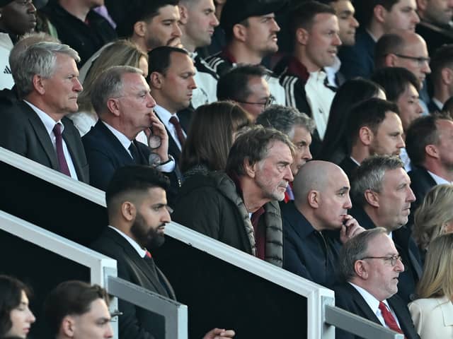 Jim Ratcliffe, minority shareholder of Manchester United and CEO of INEOS, looks on from the stands prior to the Premier League match between Manchester United FC and Arsenal FC at Old Trafford on March 09, 2025 in Manchester, England. 