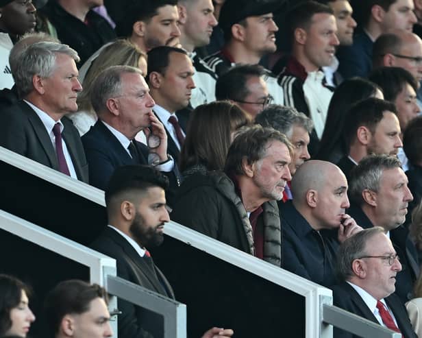 Jim Ratcliffe, minority shareholder of Manchester United and CEO of INEOS, looks on from the stands prior to the Premier League match between Manchester United FC and Arsenal FC at Old Trafford on March 09, 2025 in Manchester, England. 