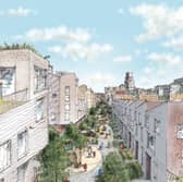 How the 1km-long 'play street spine' will look in Holt Town if redevelopment is approved