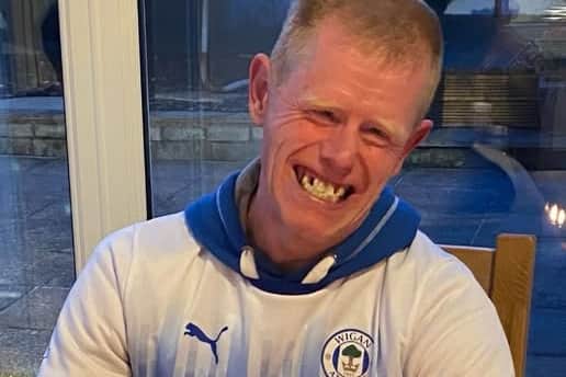 Darren was last seen wearing blue jeans, blue trainers, a navy-blue Wigan Athletic jumper and a three-quarter length blue Wigan Athletic jacket.