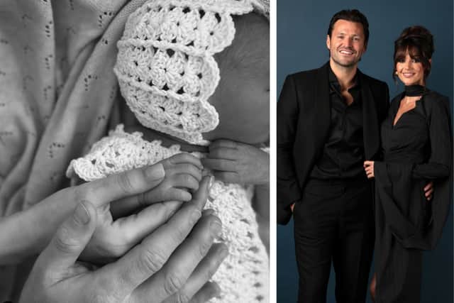 Michelle Keegan and Mark Wright have shared a phto of their new born daughter being held.