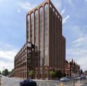 An artist's impression of how the new Novotel in the heart of Old Trafford will look