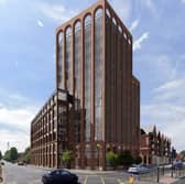 An artist's impression of how the new Novotel in the heart of Old Trafford will look