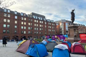 The Albert Square homeless camp on March 19, when the LDRS counted around 42 tents