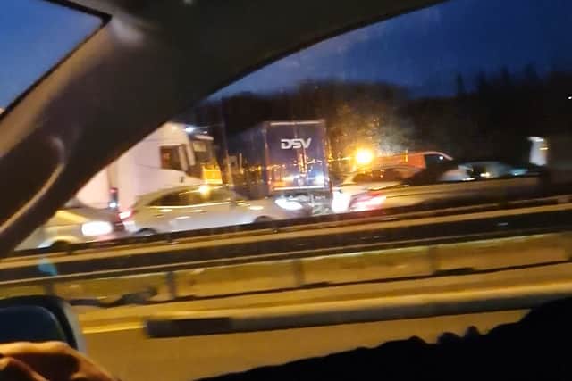 Emergency services rushed to the scene on the anti-clockwise M60 in Salford at around 7pm, shutting the motorway in both directions.