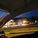Emergency services rushed to the scene on the anti-clockwise M60 in Salford at around 7pm, shutting the motorway in both directions.