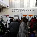 The scene at Manchester airport after the closure of Heathrow has thrown the country into travel chaos, March 21 2025.