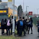 Schoolchildren get left behind by the 746 bus bound for Altrincham Grammar School for Girls