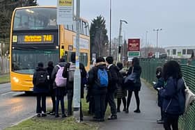 Schoolchildren get left behind by the 746 bus bound for Altrincham Grammar School for Girls