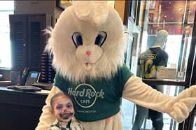 The Easter Bunny is to host an 'egg-cellent' all-American breakfast buffet at Hard Rock Cafe in Manchester.